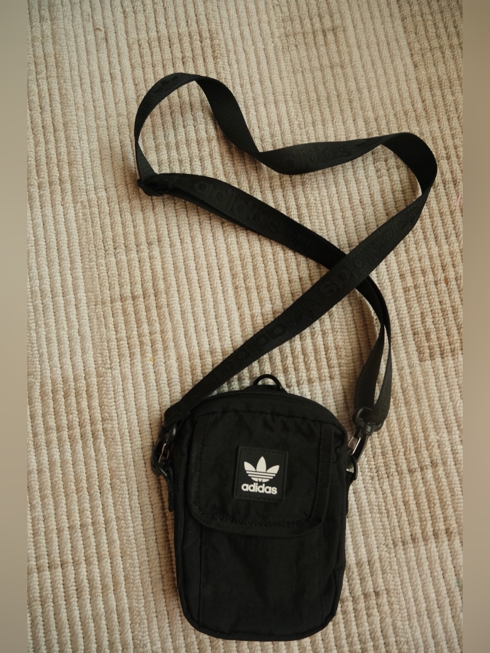 adidas Black Mini Shoulder Bag with Trefoil Logo